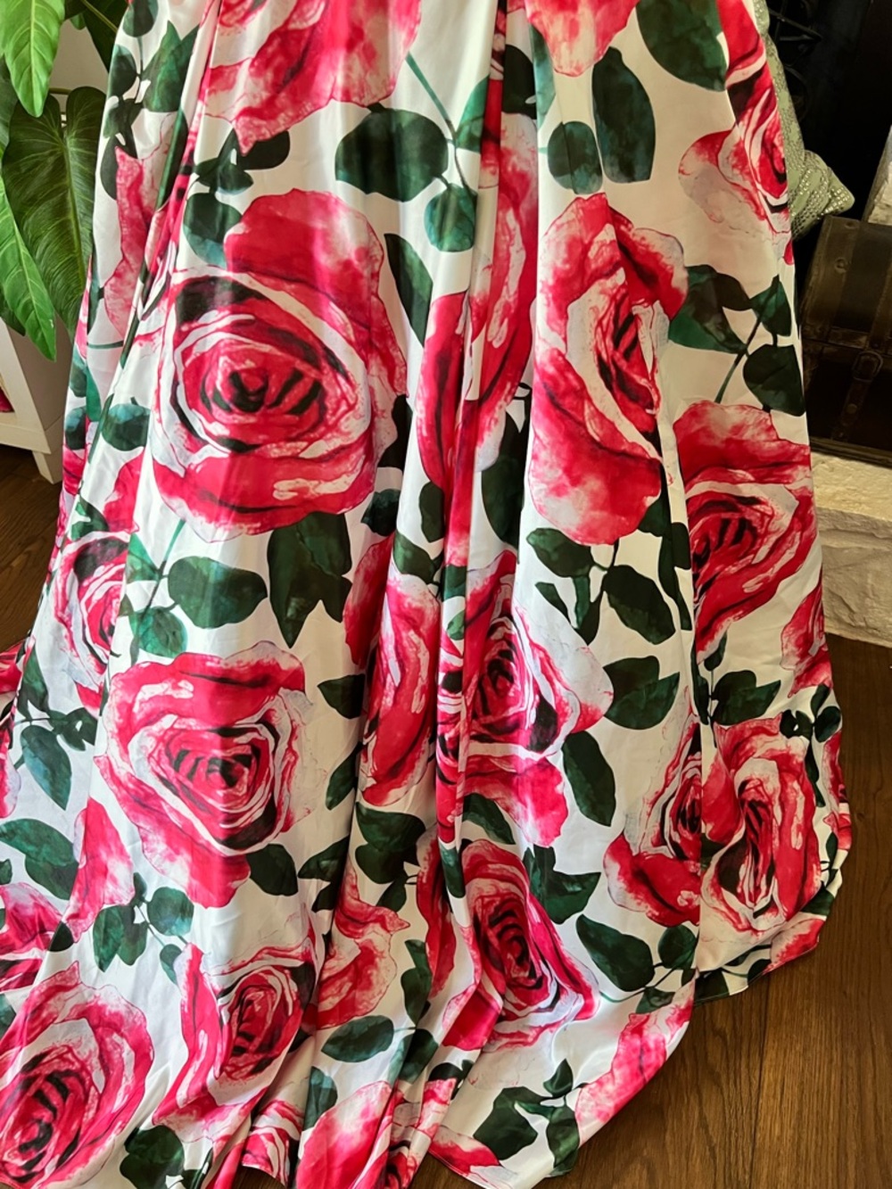 JVN By Jovani Floral Ball Gown in Pink Rose Satin Women’s Dress Size 14 - Picture 9 of 15